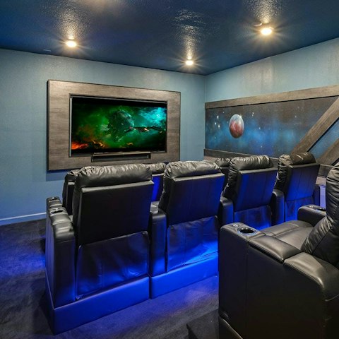Gather for a magical night at the movies in the home cinema