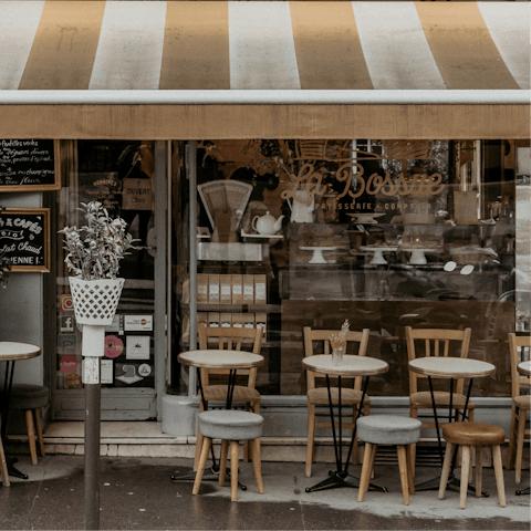 Pause for a coffee and a sweet treat in a local cafe