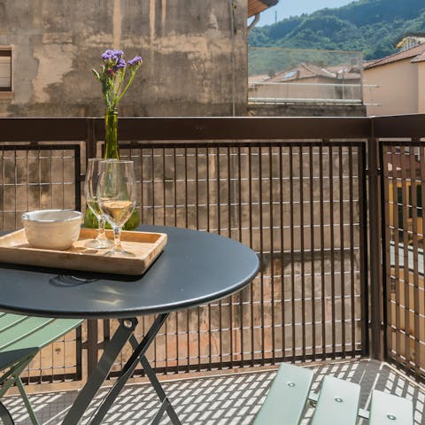 Unwind on the balcony with mountain views
