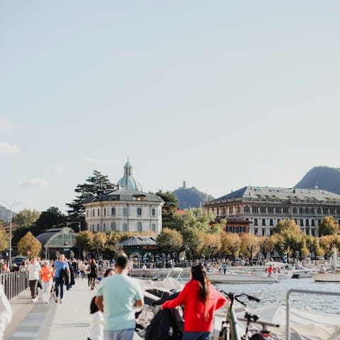 Step outside to lively Piazza Volta in the heart of Como