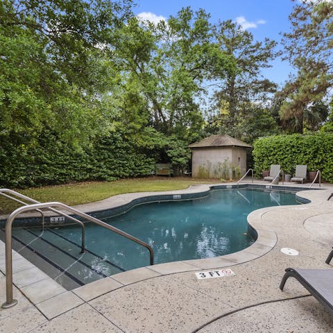 Enjoy a swim at the nearby community pool