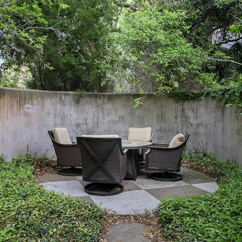 Sip an alfresco drink in the private courtyard garden