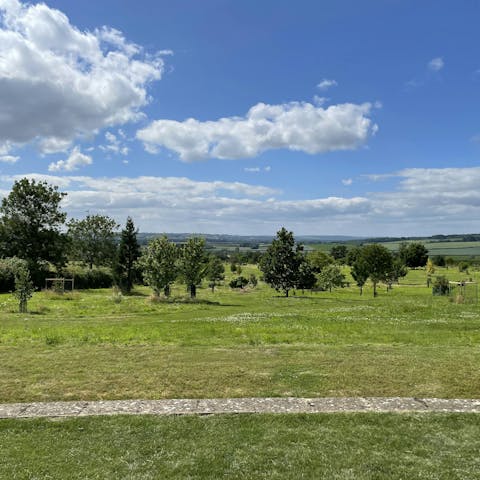 Admire the stunning views over the Cotswold countryside