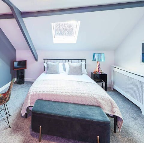 Fall asleep under the stars with the skylight above you