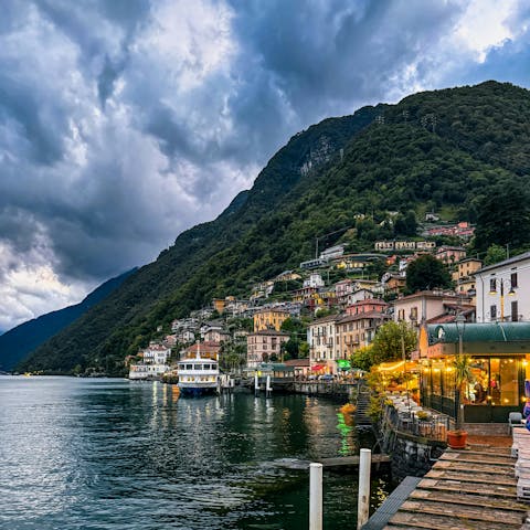 Drive ten minutes up the lake to the town of Argegno