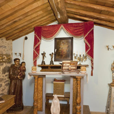 Take a moment of peace to yourself in the private chapel