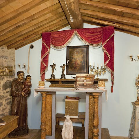 Take a moment of peace to yourself in the private chapel
