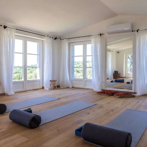 Let your host arrange a yoga instructor for the home studio