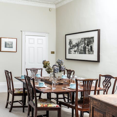 Sit down to a celebratory feast at the grand dining table