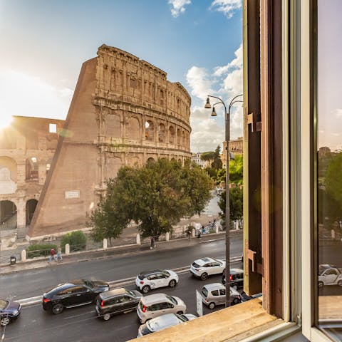 Admire stunning views of the Colosseum from this incredible location