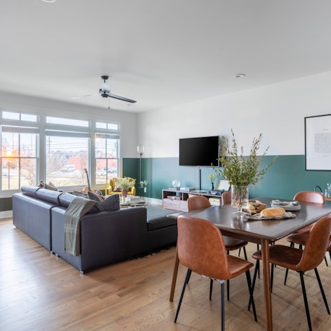 Gather everybody together in one of the light-filled living areas