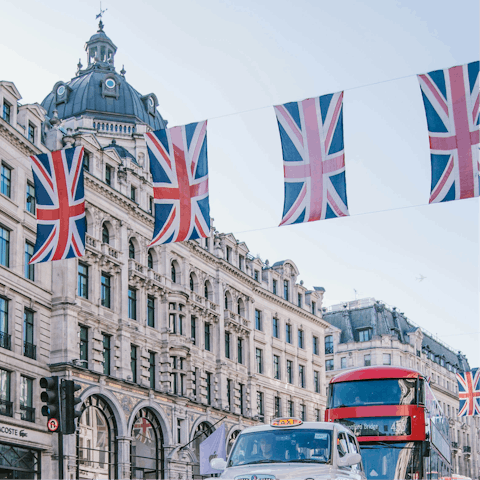 Head into central London for sightseeing and shopping
