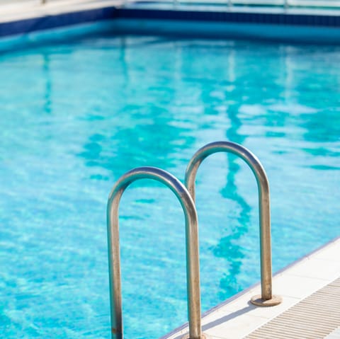 Plunge into the communal pool on hot afternoons