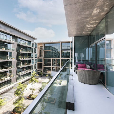 Start mornings with a cup of coffee on the private balcony