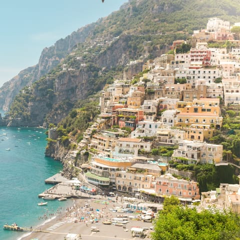 Walk just three minutes to the cosy beach