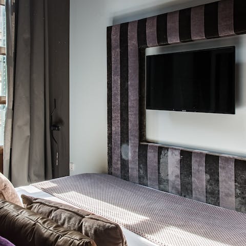 Turn on the TV at the end of your bed and catch up on your favourite shows