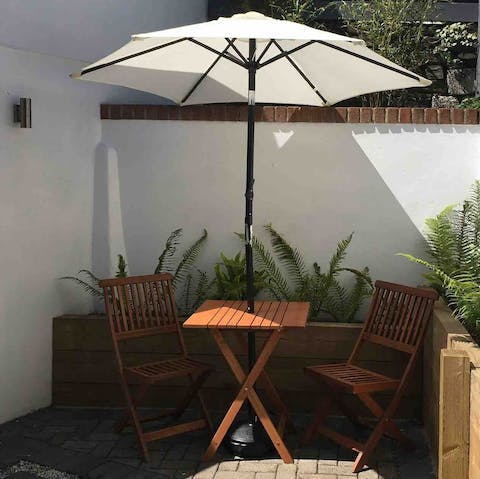 Enjoy a cream tea in your private courtyard