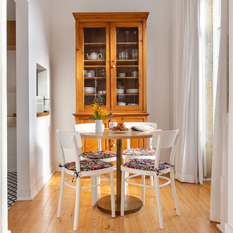 Start mornings over fresh coffee and pastéis de nata before setting off for a day of sightseeing