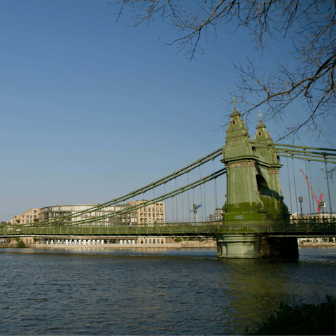 Stroll along the River Thames – a twenty-minute walk away