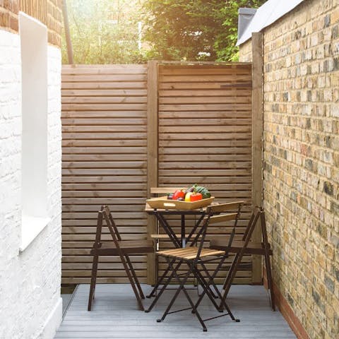 Sip a morning coffee on the private terrace