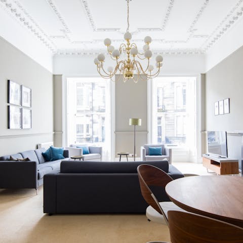 Admire the high, ornate ceilings