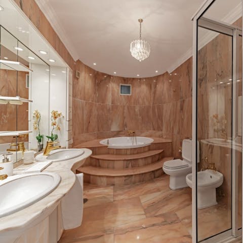 Take an hour to yourself and soak in the whirlpool bath