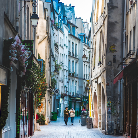Explore the nearby cobbled streets of Le Marais