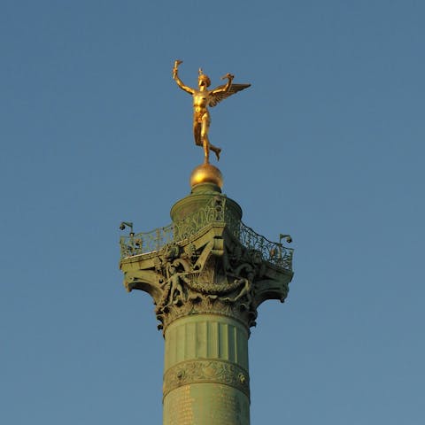 Begin your sightseeing adventure with a stroll to Place de la Bastille