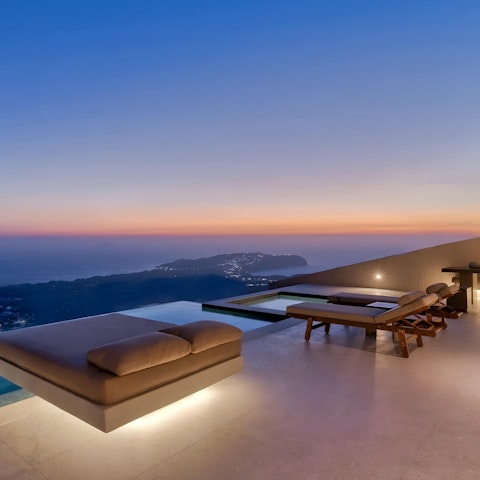 Watch the sun dip below the horizon from the terrace