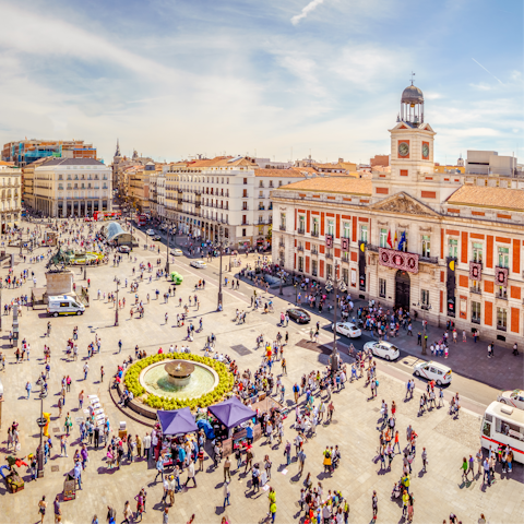 Hop on the nearby subway bound for Madrid's centre