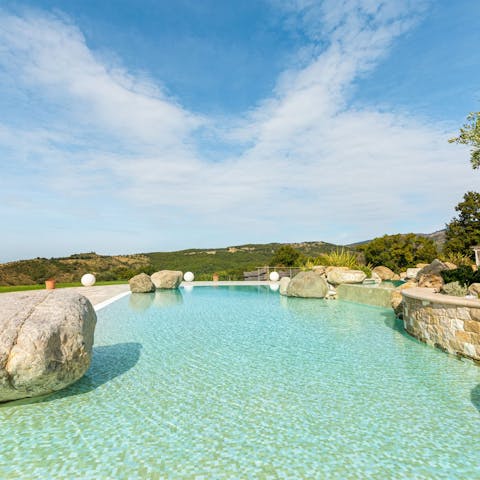 Swim a few lengths of the communal pool to start your day