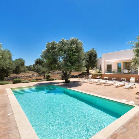 Swim in the refreshing water of the private pool as the Italian sun warms your skin