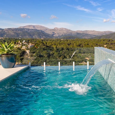 Take a dip in the pool with stunning views all around you