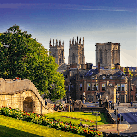 Stroll twelve minutes to magnificent York Minster