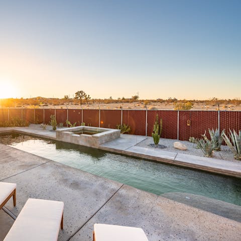 Feel a blissful state of relaxation after a swim in the pool