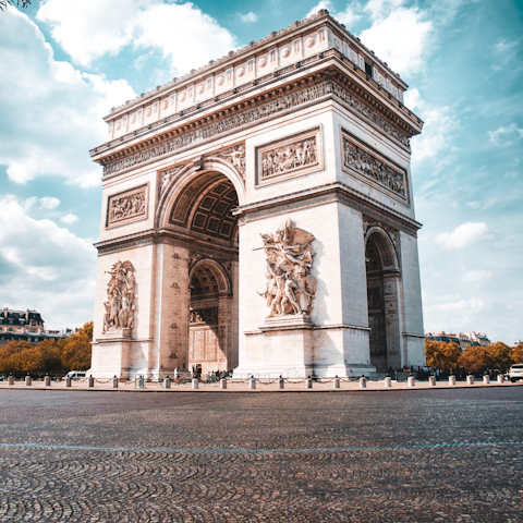 Visit the iconic Arc de Triomphe – it’s within walking distance