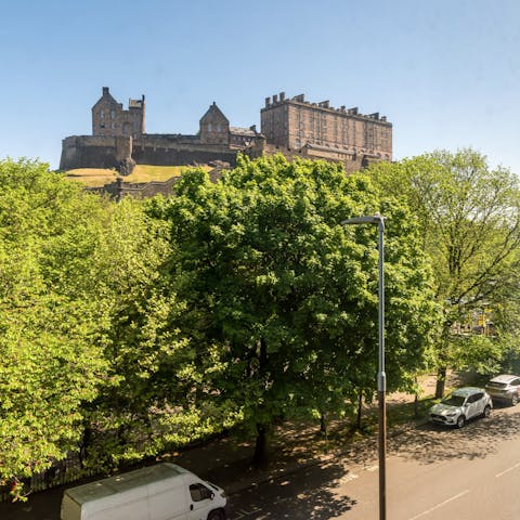 Draw the curtains and be greeted with a view of Edinburgh Castle
