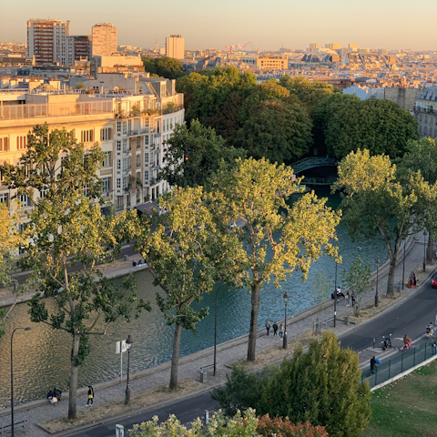 Stay a short stroll from the tree-lined Canal Saint-Martin