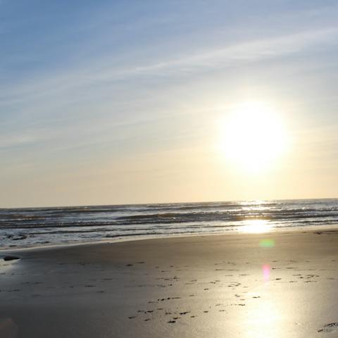 Take a five-minute stroll down to the sandy beach at Brook