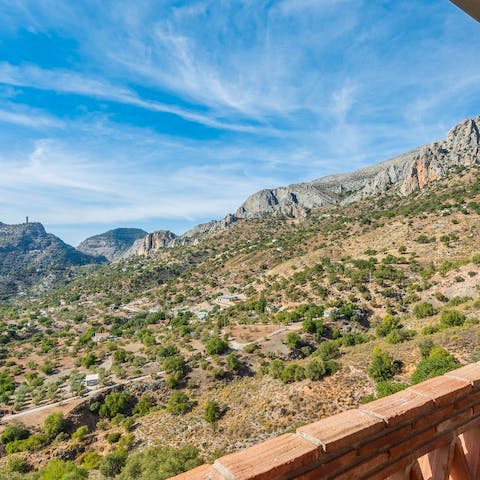 Marvel at panoramic views of the Valle del Guadalhorce region of Andalusia