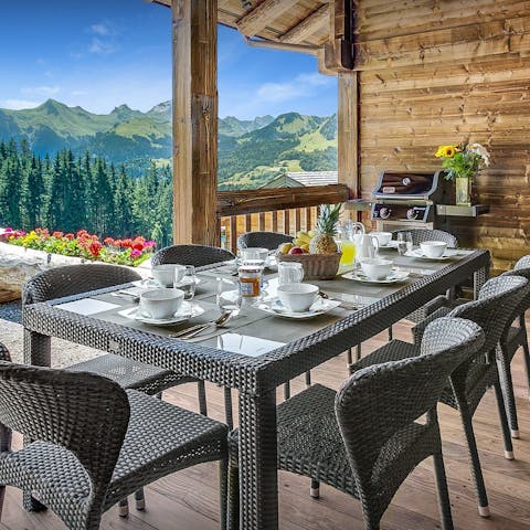 Enjoy an alfresco meal with loved ones on the private decking