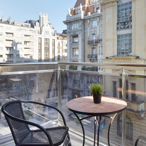 Start your morning with a fresh coffee outside on the balcony