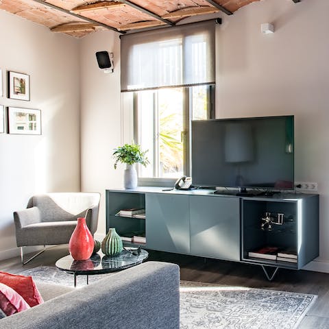 Relax and unwind in the stylish living room