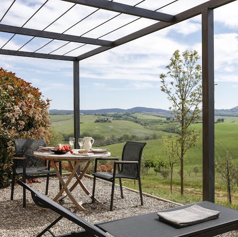 Find a secluded spot on the many terraces and patios