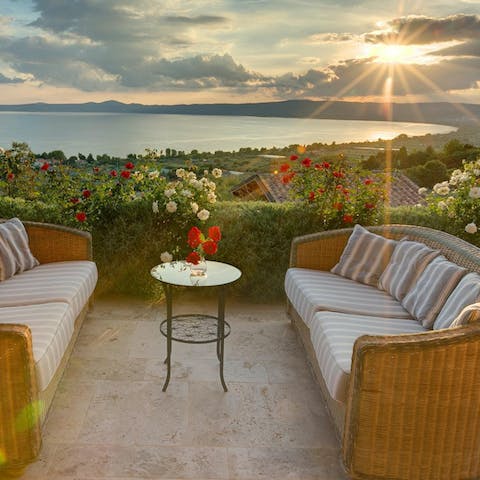 Sip sunset cocktails at the terrace lounge area – will you make an Aperol Spritz?
