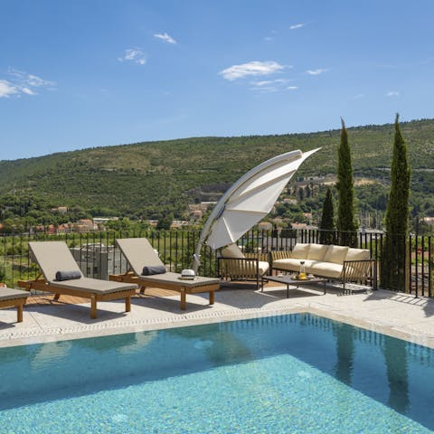 Drink a cool, iced latte as you lounge by the pool