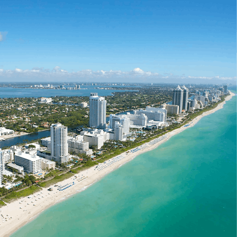 Stay fifteen minutes' drive from sun-kissed Miami Beach