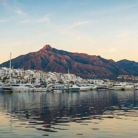 Begin your stay with a stroll to the seafront in Marbella