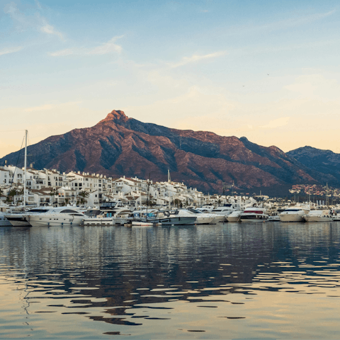 Begin your stay with a stroll to the seafront in Marbella