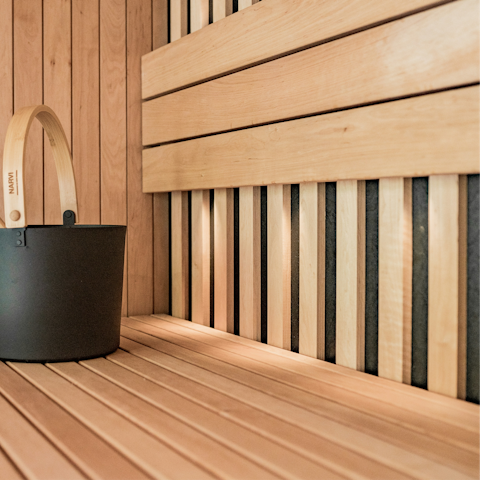 Feel a wonderful sense of wellbeing after a session in the sauna